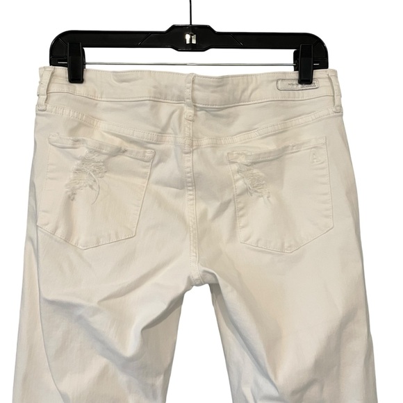 Articles of Society Carly Skinny Crop Distressed Jeans in Worn White, Sz 30 - Picture 6 of 16